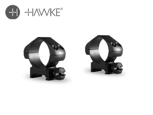 Hawke Precision Steel Ring Mounts 30mm 2 Piece Weaver Medium
