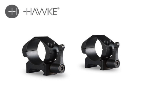 Hawke Precision Steel Ring Mounts 1" 2 Piece Weaver Low - Lever