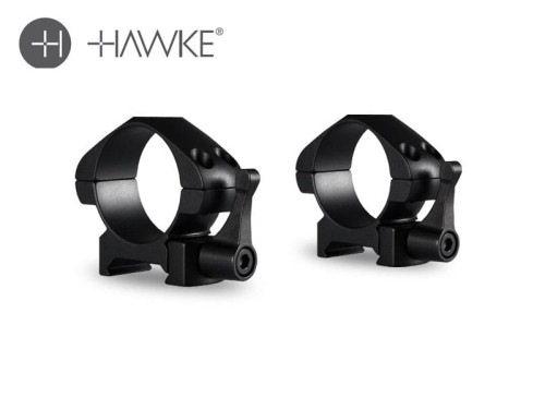 Hawke Precision Steel Ring Mounts 30mm 2 Piece Weaver Low - Lever