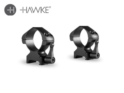 Hawke Precision Steel Ring Mounts 30mm 2 Piece Weaver High - Lever