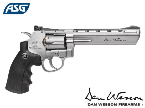 ASG Dan Wesson 6" Silver Pellet Revolver CO2 Pistol