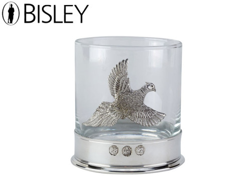 Bisley English Pewter Whiskey Tumbler - Pheasant
