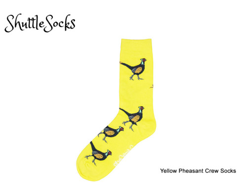 Shuttle socks yellow pheasant crew socks