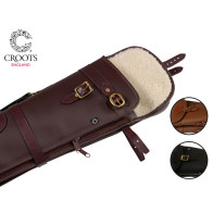 Croots Byland Leather Double Shotgun Slip with Flap, Zip and Handles
