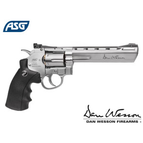 ASG Dan Wesson 6" Silver Pellet Revolver CO2 Pistol