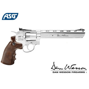ASG Dan Wesson 8" Revolver Silver - Wood CO2 Pistol