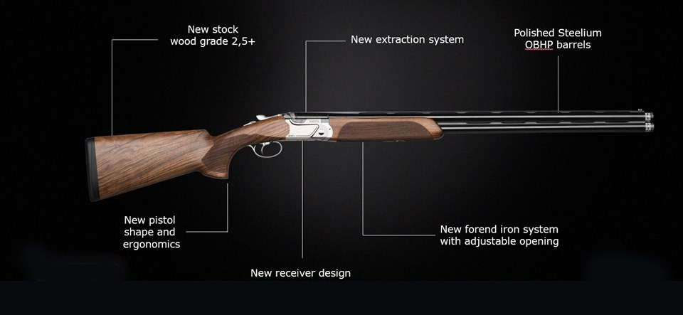 The new shape of the action and the stock provide increased field of vision, while the new forend iron system allows the user to maintain the opening load constant over time, and the Steelium Plus barrels guarantee a dense, uniform pattern every time. The slim, modern design lends the 694 a "racing" feel, for a bold, winning look